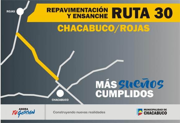 Repavimentación y ensanche de la Ruta Provincial Nº 30 (Chacabuco-Rojas), un hecho
