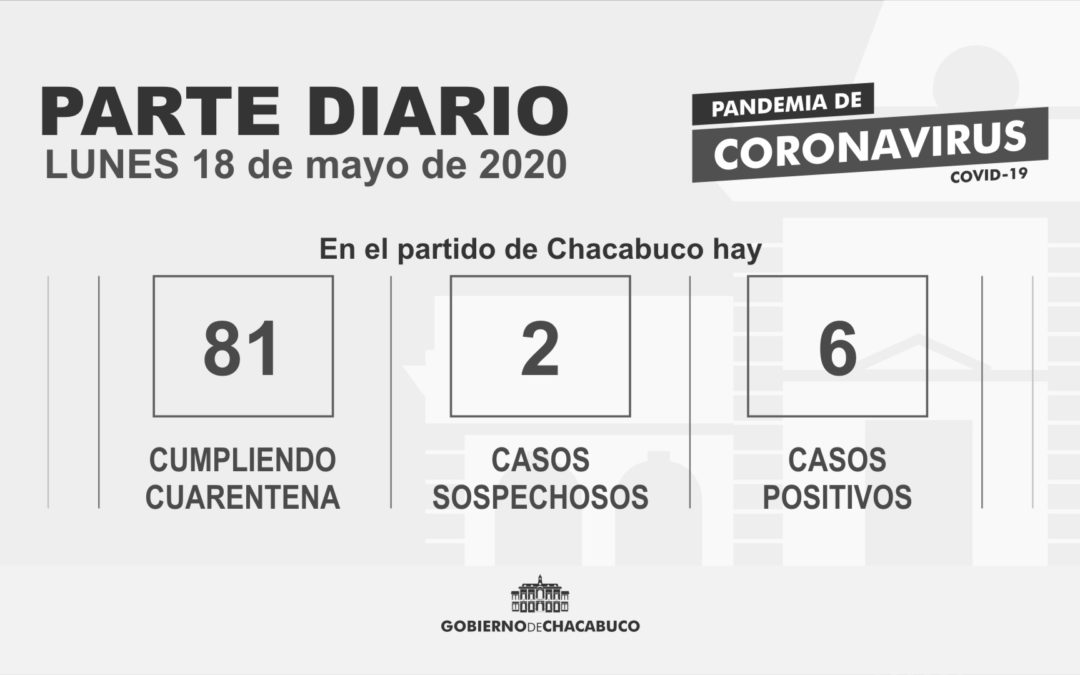 (PARTE DIARIO 18/05) Coronavirus: Partido de Chacabuco