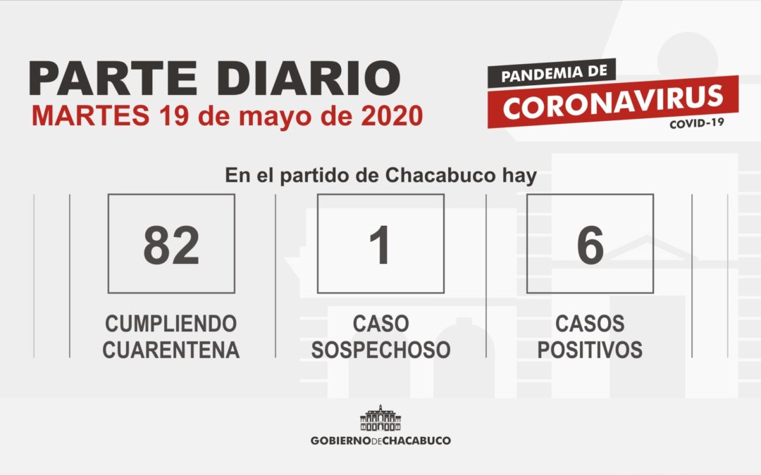 (PARTE DIARIO 19/05) Coronavirus: Partido de Chacabuco