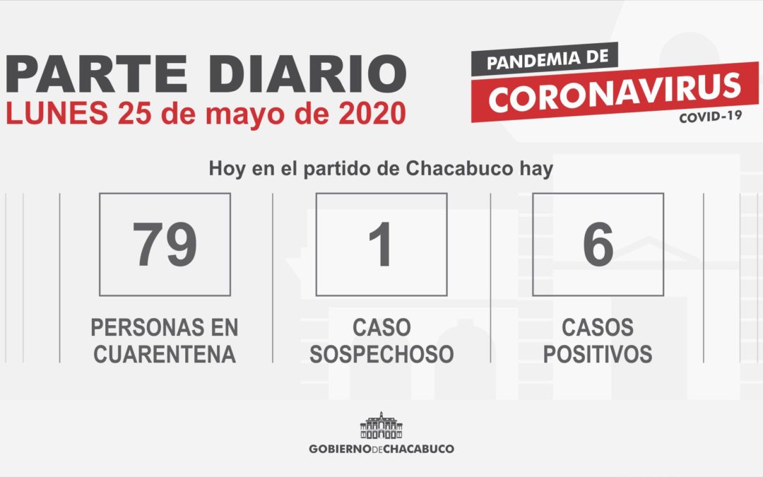 (PARTE DIARIO 25/05) Coronavirus: Partido de Chacabuco