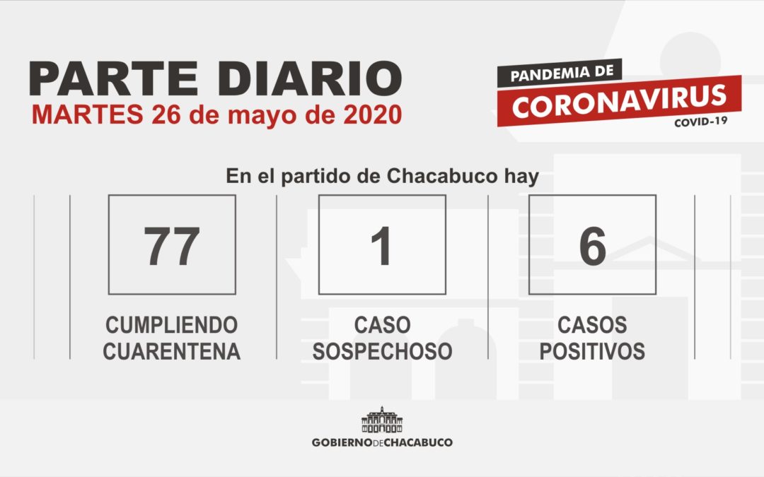 (PARTE DIARIO 26/05) Coronavirus: Partido de Chacabuco