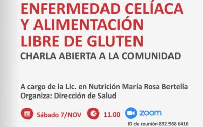 Celiaquismo: charla sobre alimentación libre de gluten