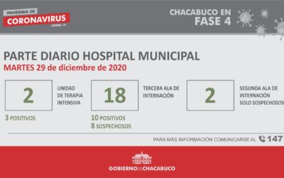 Coronavirus: Hospital Municipal, parte diario 29/12