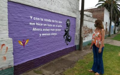 Área de la Mujer: intervinieron un mural con un mensaje para la concientización