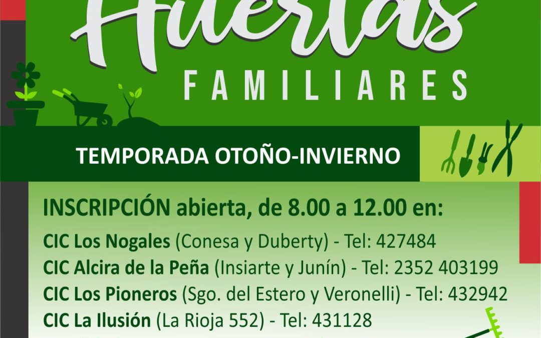 Huertas Familiares: inscripción abierta para sumarse al programa municipal