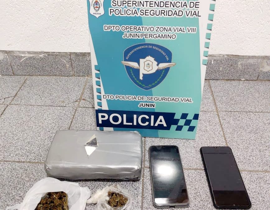 Policía Vial: Secuestro de más de 1 kilo de cocaína de máxima pureza