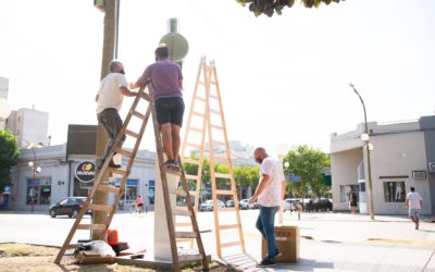 Medio Ambiente: colocaron termo solar en la plaza San Martín