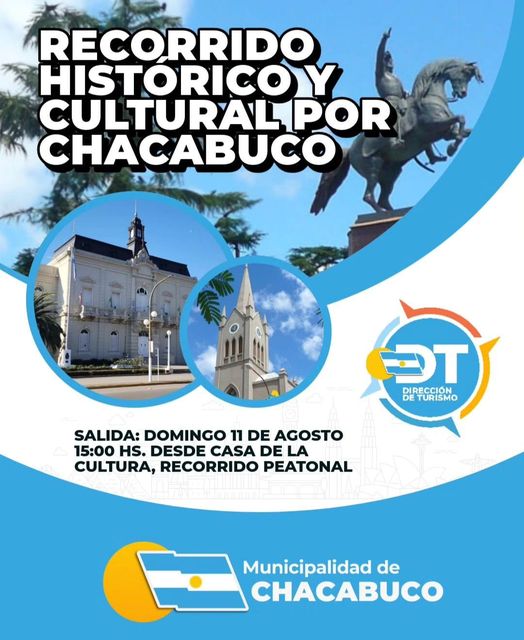 Este domingo habrá un Recorrido Peatonal Histórico y Cultural de Chacabuco