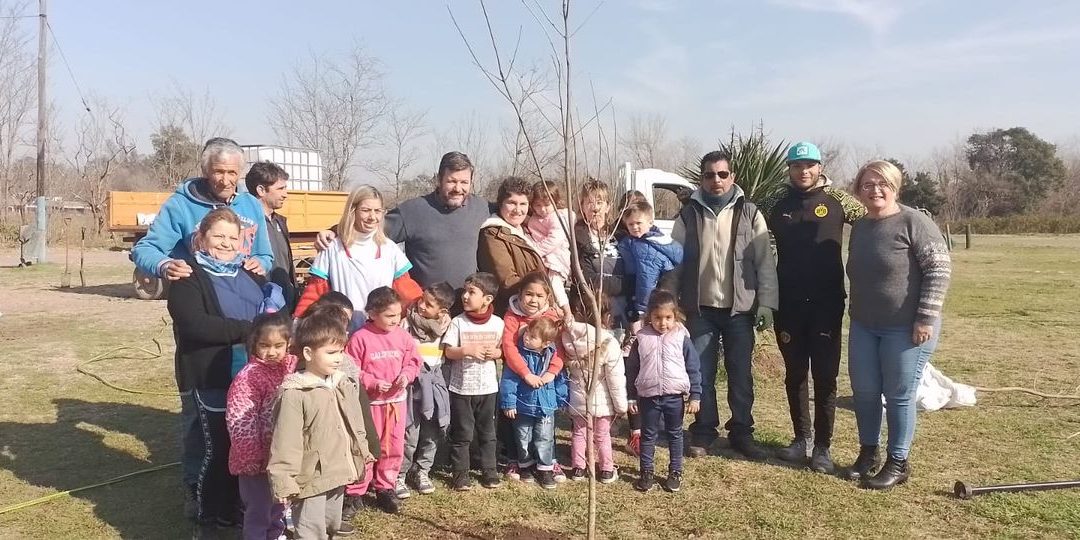 Plan de Forestación: Plantaron 11 Fresnos en el barrio San Cayetano