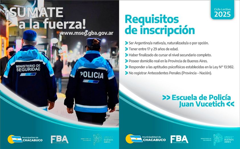 ¡Sumate a la Fuerza!!! Inscripción 2025, abierta a toda la comunidad en plaza San Martín