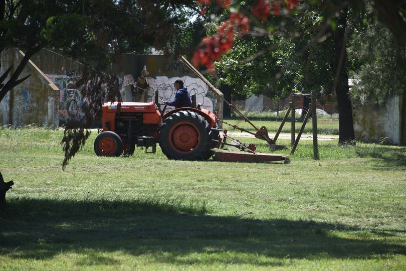 Tareas de mantenimiento y cortado de césped en el Parque Recreativo