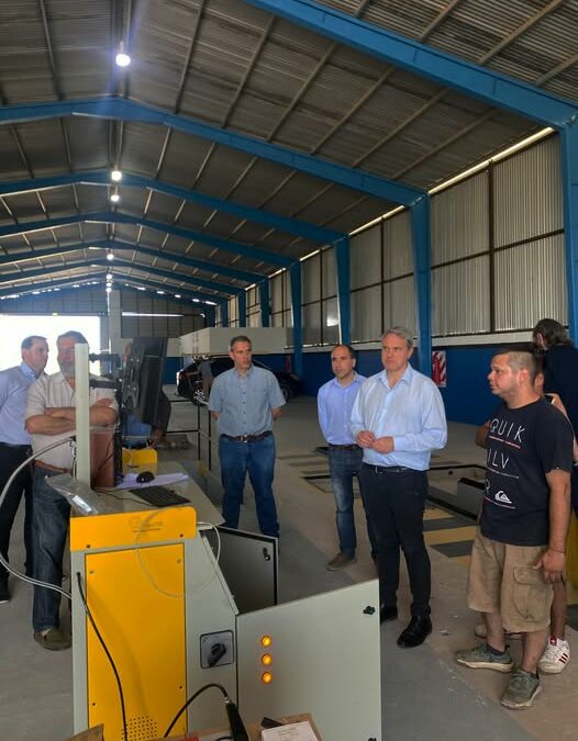 Golía visitó la planta de Revisión Técnica Operatoria del transporte Automotor que inaugura en enero