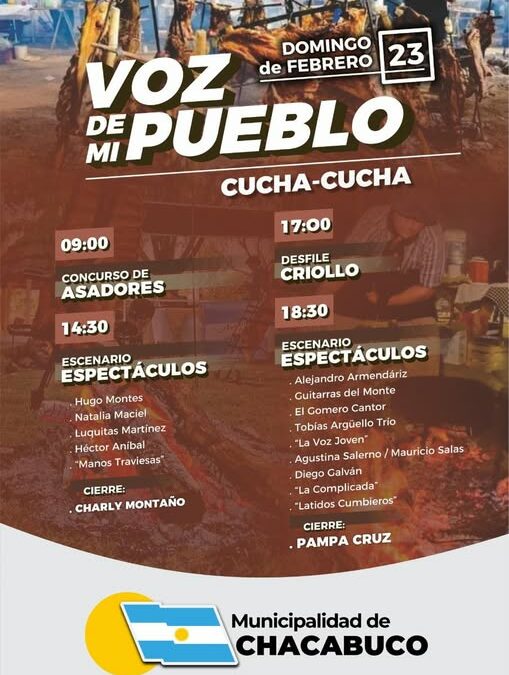 “Voz de mi pueblo”: Este domingo, festival en Cucha Cucha con el cierre del “Pampa” Cruz