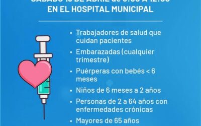 Vacunan este sábado con la antigripal