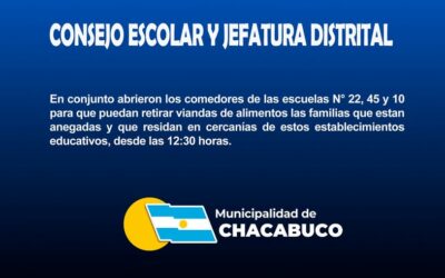 PARTE OFICIAL, SÁBADO 17/05, 12:26 HORAS Abrieron comedores escolares para entrega de viandas a familias desde las 12:30 horas