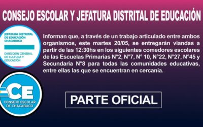 PARTE OFICIAL, LUNES 19 / 05 Consejo Escolar Jefatura Distrital