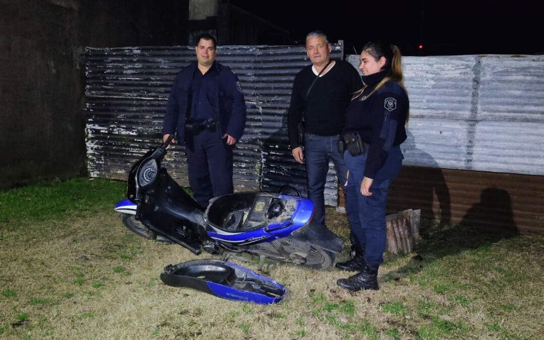 Tras operativo de Tránsito, se recuperó una motocicleta robada