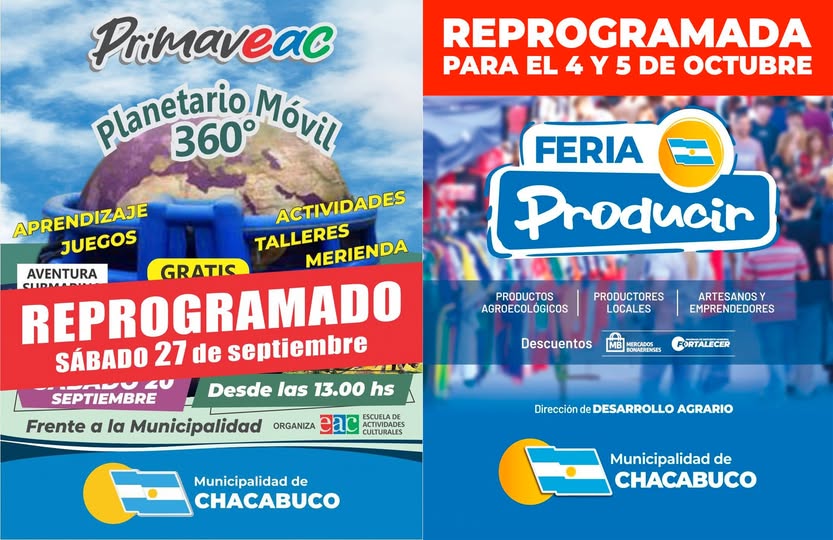 Espectáculos al aire libre reprogramados