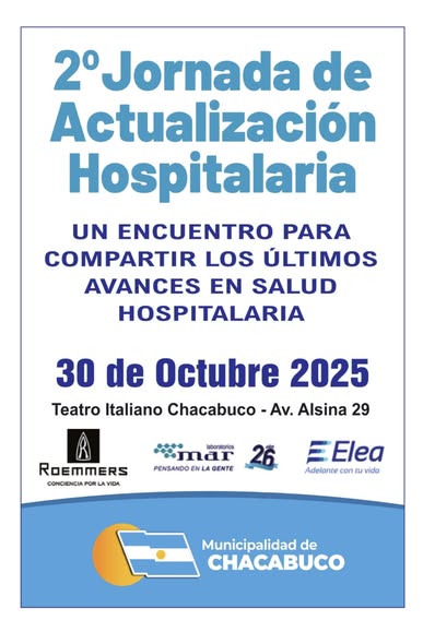 Este jueves se realizará la 2° Jornada de Actualización Hospitalaria