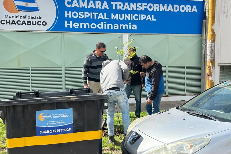Plantación de nuevos árboles en el Hospital Municipal