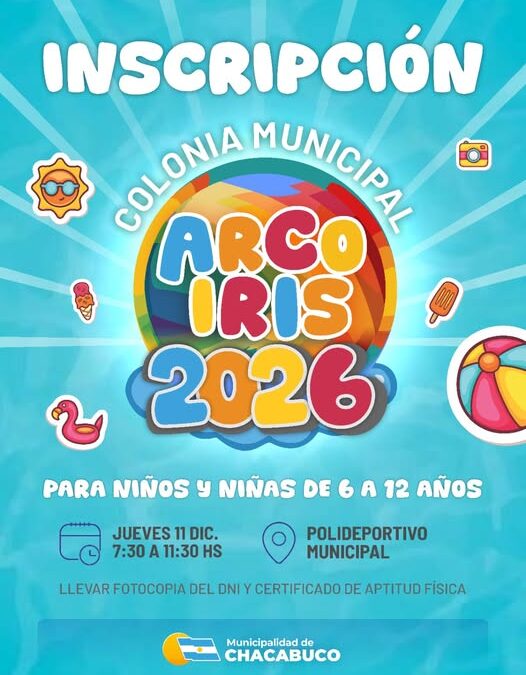 El 11 de diciembre abre la inscripción para la Colonia Arco Iris