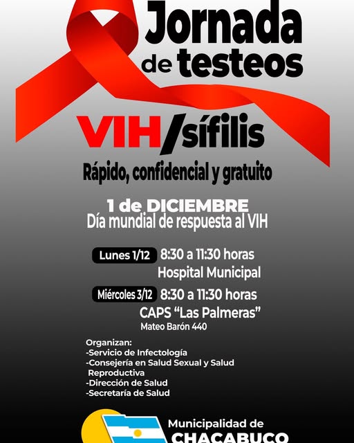 Jornadas gratuitas de testeos de VIH/Sífilis