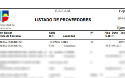 Listado de proveedores 2026