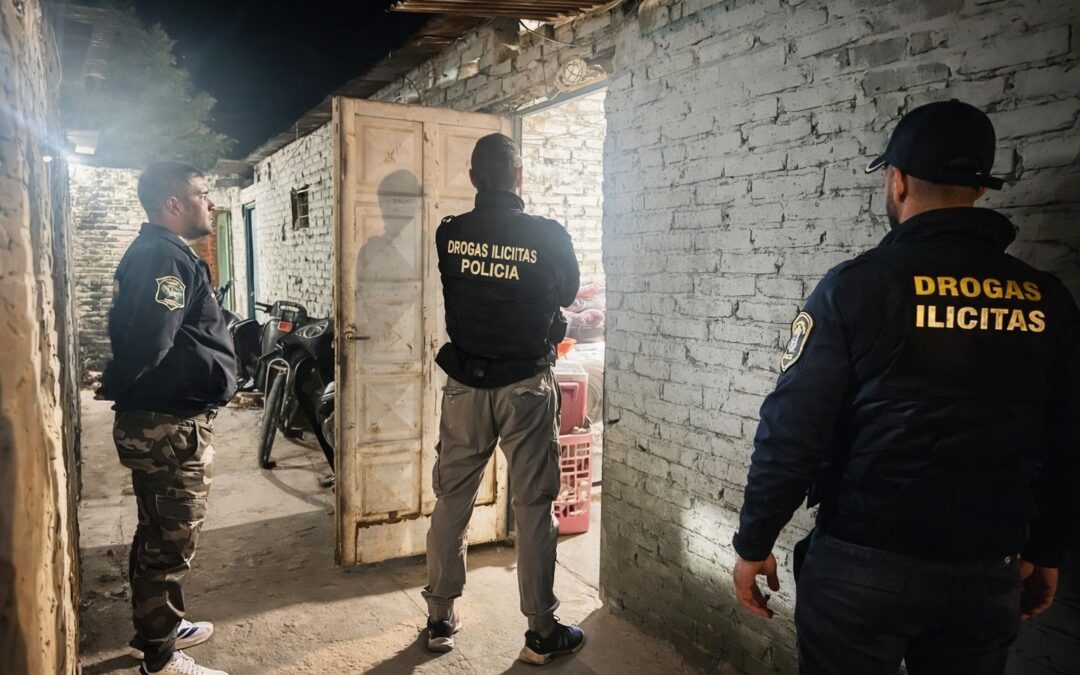 Se detiene a una persona por comercio de drogas tras una serie de allanamientos en la ciudad de Chacabuco