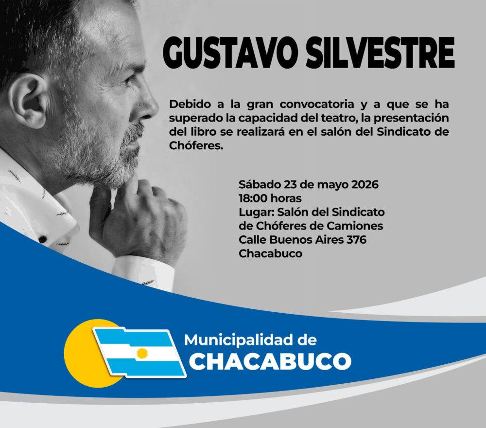 Cambio de lugar para la presentación de Gustavo Silvestre en Chacabuco