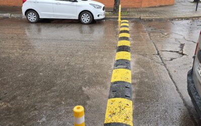 Instalación de lectora de patentes y colocación de reductores de velocidad
