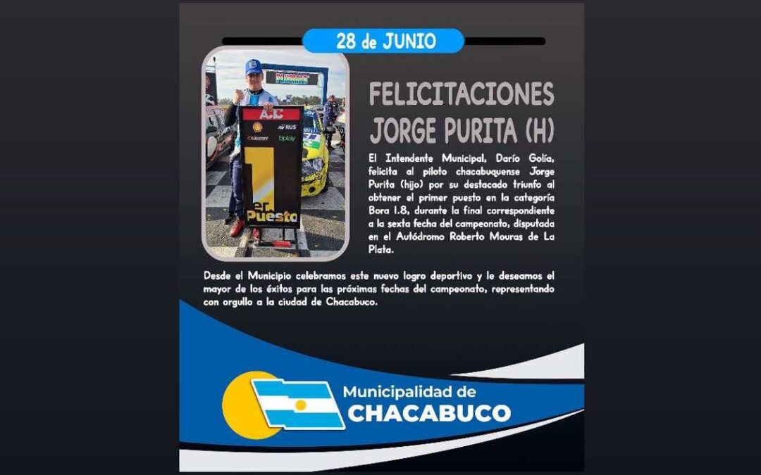 Felicitaciones a Jorge Purita (hijo)