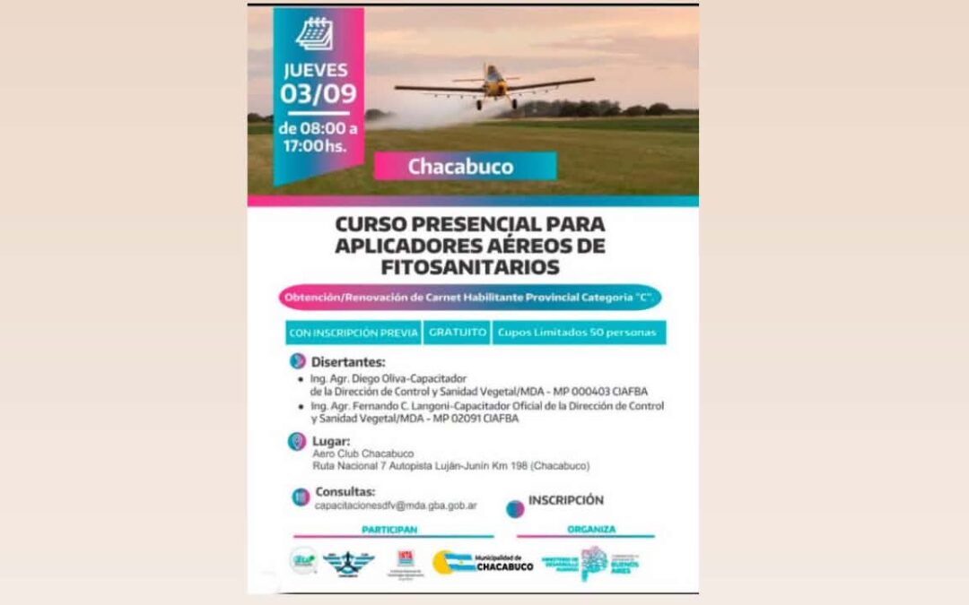 Curso Presencial para Aplicadores aéreos de Fitosanitarios