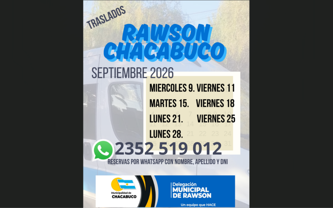 Traslados en Combi Rawson – Chacabuco – Rawson