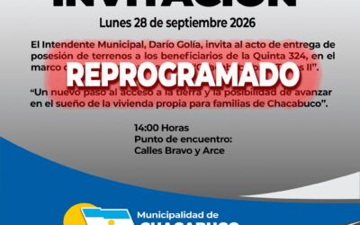 Reprogramación del acto de entrega de posesión